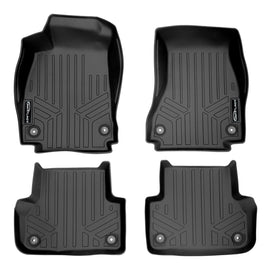SMARTLINER Custom Fit All Weather Protection Black 2 Row Floor Liners Compatible With 2017-2025 Audi A4/S4 (SA0352/B0352)