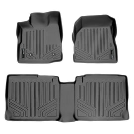 SMARTLINER Custom Fit Floor Mats 2 Row Liner Set Grey Compatible With 2010-2011 Chevrolet Equinox / GMC Terrain (SA2070/B2070)