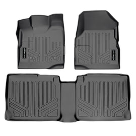 SMARTLINER Custom Fit Floor Mats 2 Row Liner Set Grey Compatible With 2011-2017 Chevy Equinox / GMC Terrain with Dual Front Floor Posts (SA2119/B2070)