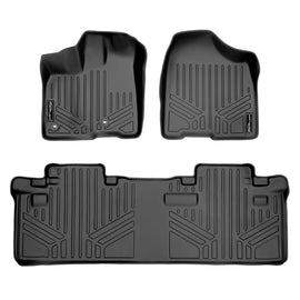 SMARTLINER Custom Fit Floor Mats 2 Row Liner Set Black Compatible With 2013-2020 Toyota Sienna 8 Passenger Model (SA0128/B0083)
