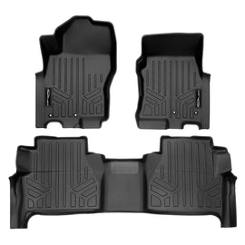 SMARTLINER Custom Floor Mats 2 Row Liner Set Black Compatible With 2022-2023 Nissan Frontier (SA0571/B0571)
