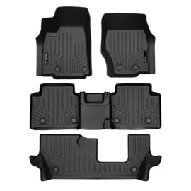 SMARTLINER All Weather Custom Fit Black 3 Row Liner Set Compatible With 2021-2023 Jeep Grand Cherokee L (SA0674/B0568/C0568)