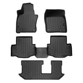 SMARTLINER Custom Fit All Weather Protection Black 3 Row Floor Mat Liner Set Compatible With 2024 Mazda CX-90 Hybrid/ Plug-In Hybrid (SA0716/B0716/C0717)