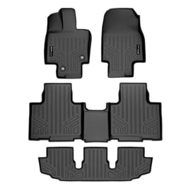 SMARTLINER Floor Mats 3 Row Liner Set Black Compatible With 2020-2022 Toyota Highlander Hybrid Models Only (SA0500/B0522/C0500)