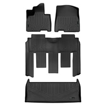 Load image into Gallery viewer, SMARTLINER Custom Fit Black 2 Row &amp; Cargo Liner Behind the 3rd Row Floor Liner Set Compatible With 2022-2025 Kia Carnival (SA0556/B0730/E0556)