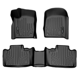 SMARTLINER Custom Fit Floor Mats 2 Row Liner Set Black Compatible With 2016-2022 Jeep Grand Cherokee / Dodge Durango (SA0315/B0071)