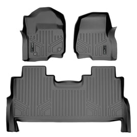 SMARTLINER Floor Mats 2 Row Liner Set Grey Compatible With 2017-2022 Ford F-250/F-350 Super Duty Crew Cab with 1st Row Bucket Seats (SA2246/B2246)