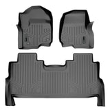 SMARTLINER Floor Mats 2 Row Liner Set Grey Compatible With 2017-2022 Ford F-250/F-350 Super Duty Crew Cab with 1st Row Bucket Seats (SA2246/B2246)