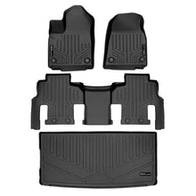 Load image into Gallery viewer, SMARTLINER Custom Fit Black 2 Row &amp; Cargo Liner Behind the 3rd Row Floor Mat Liner Set Compatible With 2022-2023 Jeep Grand Wagoneer (SA0573/B0577/E0580)