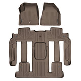 SMARTLINER Custom Fit Floor Mats 3 Row Liner Set Tan Compatible With Enclave / Acadia / Outlook with 2nd Row Bucket Seats (SA1043/B1326)