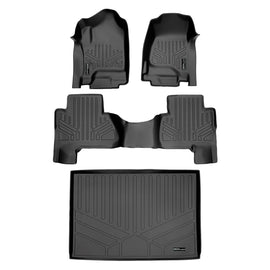 SMARTLINER Custom Fit Floor Mats 2 Rows and Cargo Liner Behind 3rd Row Set Black Compatible With 2015-2020 Cadillac Escalade ESV (SA0136/B0166/E0159)