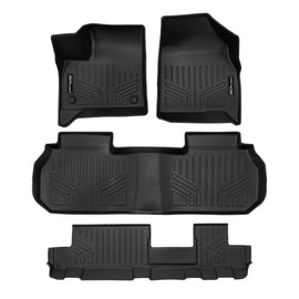 SMARTLINER Custom Fit All Weather Floor Mats 3 Row Liner Set Black Compatible with 2024-2025 Chevrolet Traverse (SA0757/B0757/C0757)