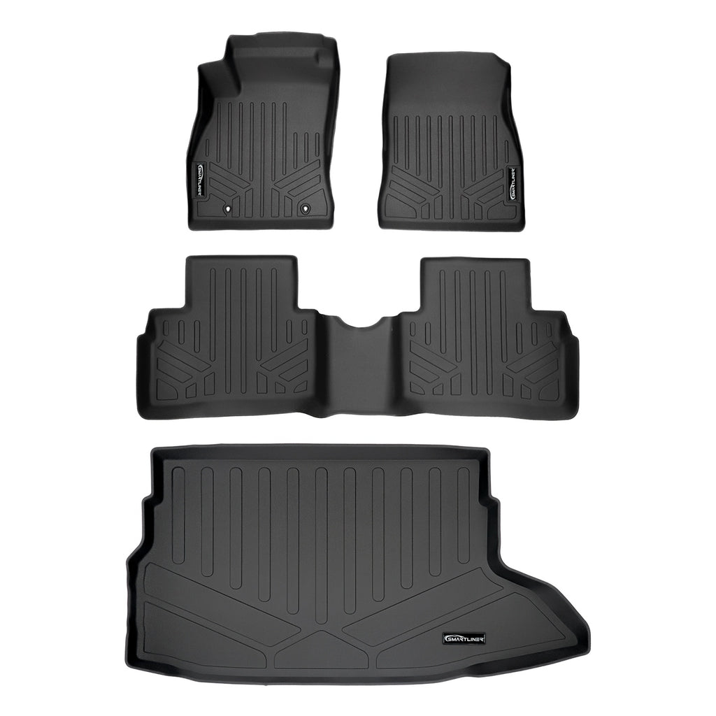 SMARTLINER Custom Fit All Weather Protection Black 2 Row Floor Liners & Cargo Liner behind the 2nd Row Seats Compatible With 2011-2017 Nissan Juke (SA0432/B0432/D0432)