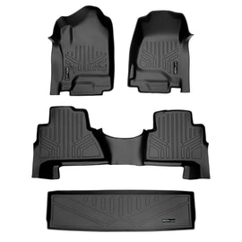 SMARTLINER Custom Fit Floor Mats 2 Rows and Cargo Liner Behind 3rd Row Set Black Compatible With 2015-2020 Cadillac Escalade (SA0136/B0163/E0153)