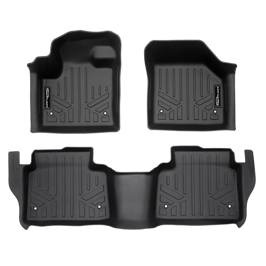 SMARTLINER All Weather Protection Custom Fit Black 2 Row Floor Mat Liner Set Compatible With 2020-2023 Land Rover Discovery Sport (SA0701/B0701)