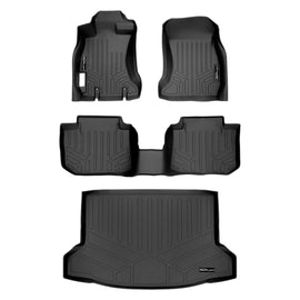 SMARTLINER Custom Fit Floor Mats 2 Rows and Cargo Liner Set Black Compatible With 2013-2017 Subaru Crosstrek / XV Crosstrek (SA0265/B0265/D0265)