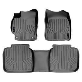 SMARTLINER Custom Fit Floor Mats 2 Row Liner Set Grey Compatible With 2012-2015 Toyota Camry - All Models (SA2102/B2102)