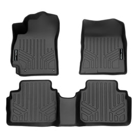 SMARTLINER Custom Fit All Weather Black 2 Row Floor Mat Liner Set Compatible With 2021-2025 Hyundai Elantra (SA0538/B0538)