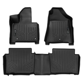 SMARTLINER All Weather Custom Fit Black 2 Row Floor Liner Set Compatible With 2024 Hyundai Santa Fe Hybrid (SA0742/B0751)