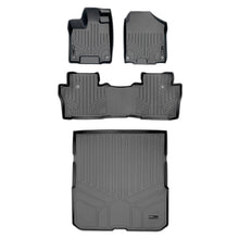 Load image into Gallery viewer, SMARTLINER Custom Fit Floor Mats 2 Rows and Cargo Liner Behind 2nd Row Set Grey Compatible With 2016-2022 Honda Pilot (SA2200/B2200/D2200)