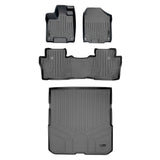 SMARTLINER Custom Fit Floor Mats 2 Rows and Cargo Liner Behind 2nd Row Set Grey Compatible With 2016-2022 Honda Pilot (SA2200/B2200/D2200)