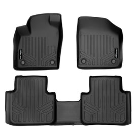SMARTLINER All Weather Floor Mats 2 Row Liner Set Black Compatible With 2018-2022 Volkswagen Atlas with 2nd Row Bench Seat (SA0300/B0300)