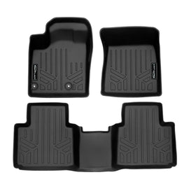 SMARTLINER Custom Fit Floor Mats 2 Row Liner Set Black Compatible With 2022-2023 Mitsubishi Outlander (SA0561/B0561)