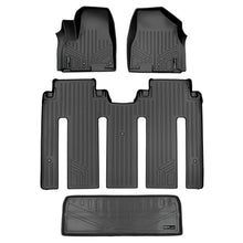 Load image into Gallery viewer, SMARTLINER Custom Floor Mats 2 Rows and Cargo Liner Behind 3rd Row Set Black Compatible With 2015-2021 Kia Sedona 7 Passenger Model Only (SA0203/B0239/E0203)