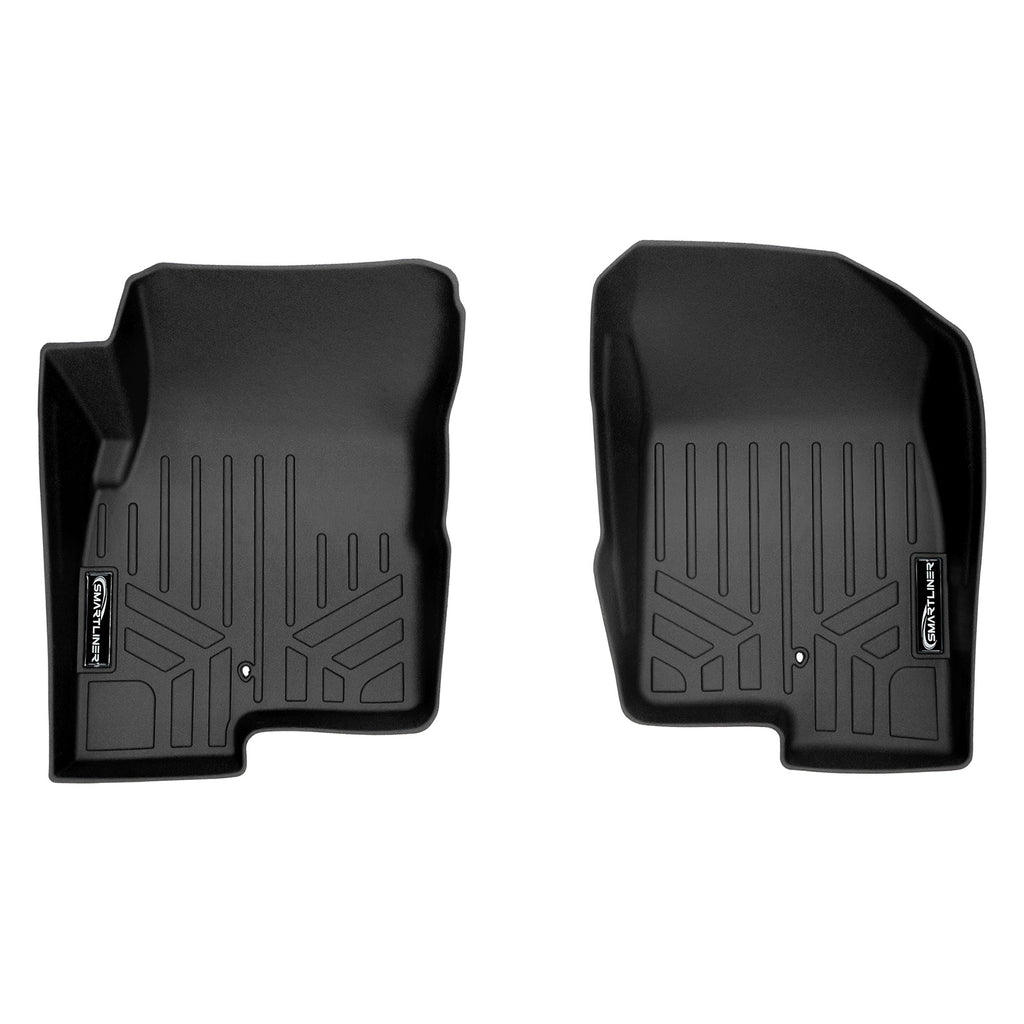 SMARTLINER Floor Mats 1st Row Liner Set Black Compatible With 2007-2012 Dodge Caliber / 2007-2017 Jeep Patriot / Compass Old Body Style (SA0263)