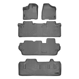 SMARTLINER Floor Mats 3 Rows and Cargo Liner Behind 3rd Row Compatible With 2011-2012 Sienna 8 Passenger with Power Folding 3rd Row Seats (SA2083/B2083/C2083/E2229)