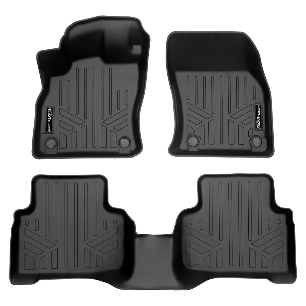 SMARTLINER Custom Fit All Weather Protection Black 2 Row Floor Liners Compatible With 2019-2025 Audi Q3 (SA0493/B0493)