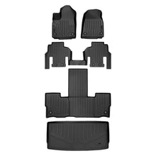 Load image into Gallery viewer, SMARTLINER All Weather Custom Fit Black 3 Row &amp; Cargo Liner Behind the 3rd Row Floor Mat Liner Set Compatible With 2022-2023 Jeep Wagoneer (SA0573/B0573/C0573/E0573)