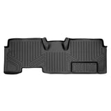 SMARTLINER Custom Fit Floor Mats 2nd Row Liner Black Compatible With 2009-2014 Ford F-150 SuperCab with Flow Center Console Only (SB0027)