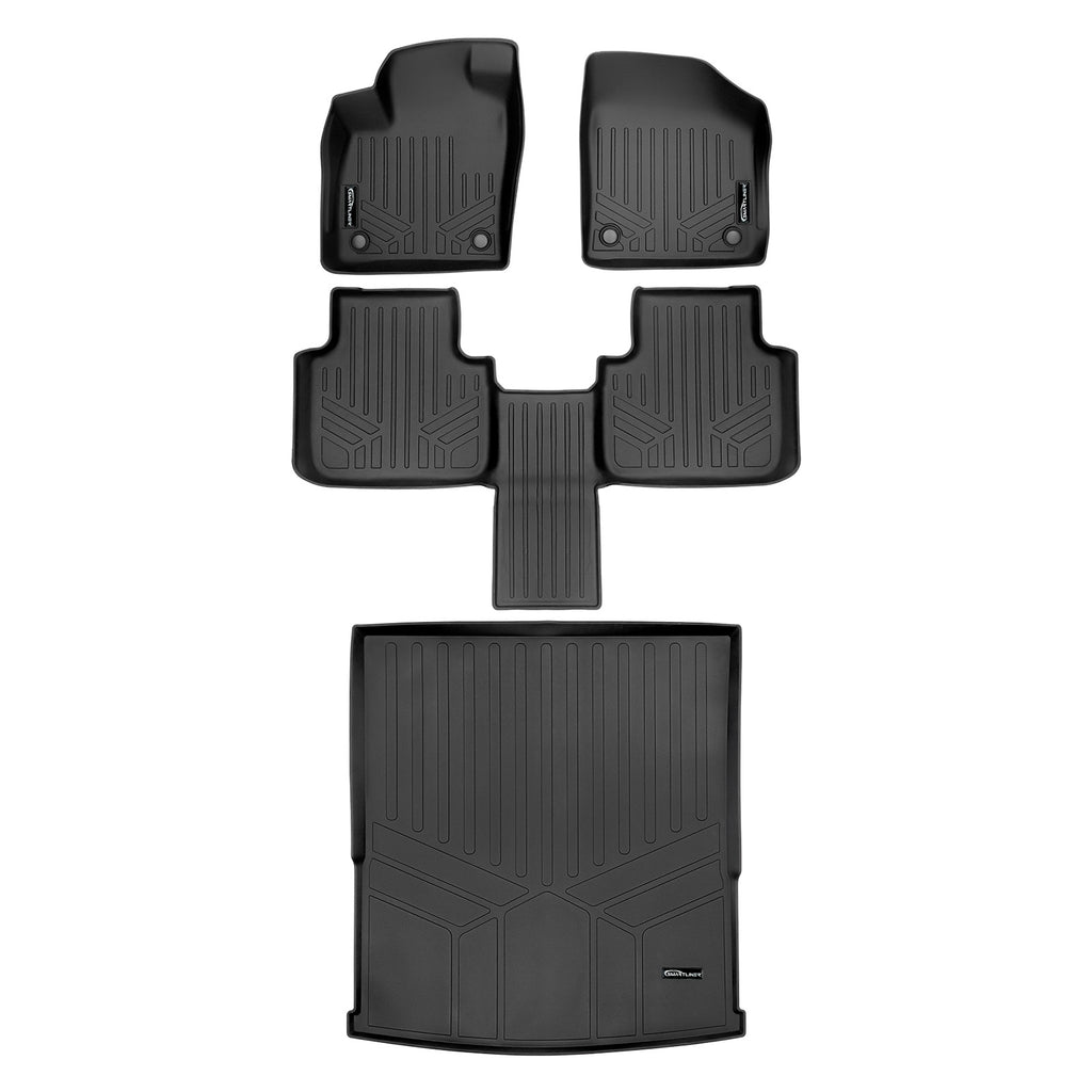 SMARTLINER Floor Mats - Cargo Liner Behind 2nd Row Black Compatible With 2018-2022 Atlas with 2nd Row Bucket Seats without Fender Audio (SA0300/B0443/D0300)