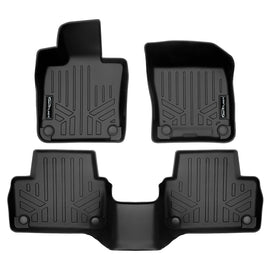 SMARTLINER Custom Fit All Weather Black 2 Row Floor Mat Liner Set Compatible With 2020-2021 Volvo V60 & 2020-2023 Volvo V60 Cross Country (SA0661/B0661)