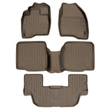 SMARTLINER Custom Fit Floor Mats 3 Row Liner Set Tan Compatible With 2011-2014 Ford Explorer without 2nd Row Center Console (SA1082/B1082/C1082)