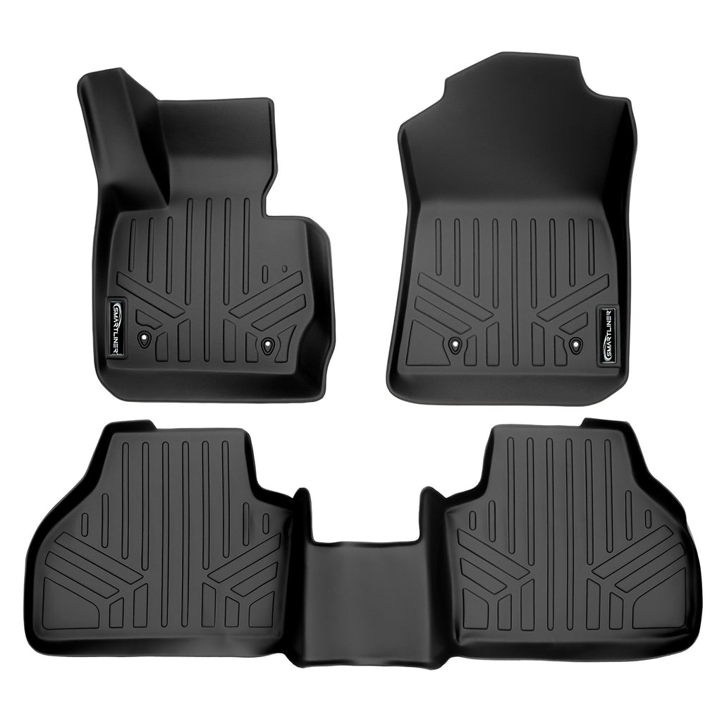 SMARTLINER Custom Fit Floor Mats 2 Row Liner Set Black Compatible With 2011-2017 BMW X3 / 2015-2018 X4 (SA0262/B0262)
