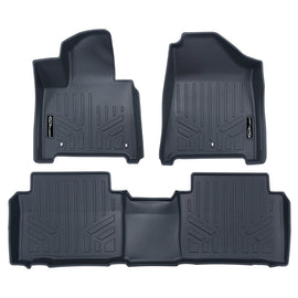 SMARTLINER Custom Fit All Weather Protection Supersonic Grey 2 Row Floor Liners Compatible with 2024-2025 Hyundai Santa Fe (SA4742/B4751)