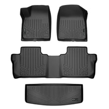 Load image into Gallery viewer, SMARTLINER Custom Floor Mats 2 Rows and Cargo Liner Behind 3rd Row Set Black Compatible With 2017-2021 GMC Acadia with 2nd Row Bench Seat (SA0230/B0248/E0230)