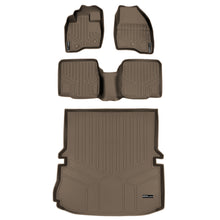 Load image into Gallery viewer, SMARTLINER Floor Mats 2 Rows and Cargo Liner Behind 2nd Row Set Tan Compatible With 2011-2014 Explorer without 2nd Row Center Console (SA1082/B1082/D1082)