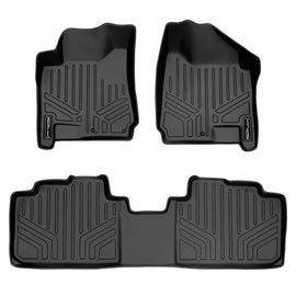 SMARTLINER Custom Fit All Weather Protection Black 2 Row Floor Liners Compatible With 2010-2016 Cadillac SRX (SA0087/B0087)