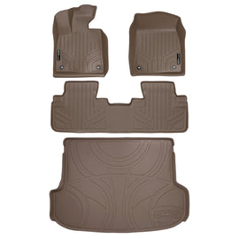 SMARTLINER Custom Fit All Weather Protection Tan 2 Row Floor Liners & Cargo Liner behind the 2nd Row Seats Compatible With 2012-2018 Ford Focus (SA1222/B1222/D1222)