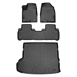 SMARTLINER Custom Fit Floor Mats 2 Rows and Cargo Liner Behind 2nd Row Set Black Compatible With 2014-2019 Toyota Highlander (SA0152/B0152/D0152)