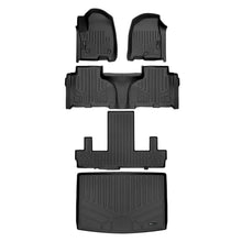 Load image into Gallery viewer, SMARTLINER Custom Fit All Weather Protection Black 3 Rows and Cargo Liner Behind 3rd Row Set Compatible With 2021-2023 Chevrolet Suburban &amp; GMC Yukon XL with 2nd Row Bucket Seats (SA0524/B0527/C0527/E0526)
