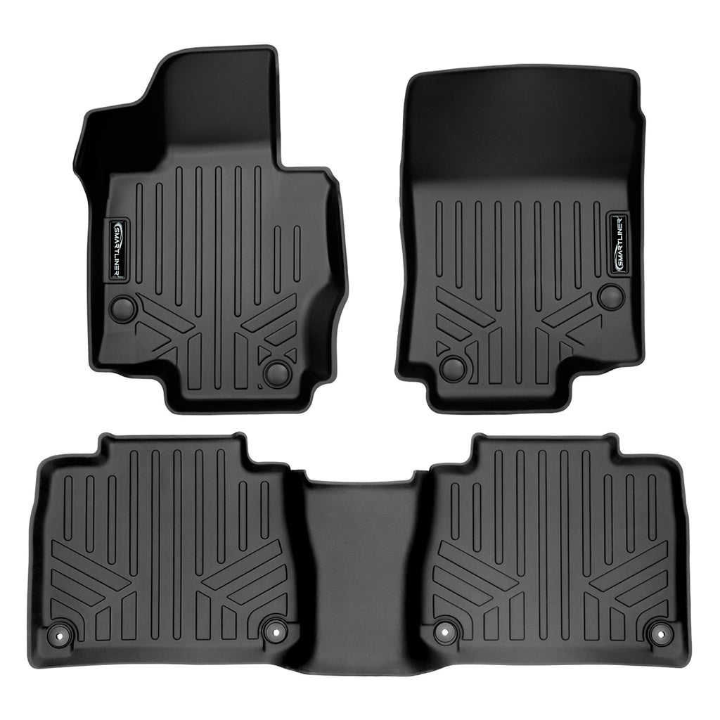 SMARTLINER Custom Fit Floor Mats 2 Row Liner Set Black Compatible With 2020-2023 Mercedes-Benz GLE-Class (SA0471/B0471)