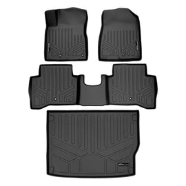 SMARTLINER All Weather Protection Custom Fit Black 2 Row Floor Mats and Cargo Liner Set Compatible With 2018-2022 Kia Niro (SA0264/B0264/D0683)