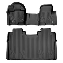 Load image into Gallery viewer, SMARTLINER Custom Fit Floor Mats 2 Row Liner Set Black Compatible With 2015-2025 Ford F-150 SuperCrew Cab with 1st Row Bench Seat (SA0212/B0188)