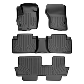 SMARTLINER Custom Fit Floor Mats 3 Row Liner Set Black Compatible With 2011-2021 Mitsubishi Outlander (SA0355/B0355/C0355)