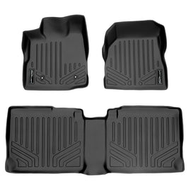 SMARTLINER Custom Fit Floor Mats 2 Row Liner Set Black Compatible With 2010-2011 Chevrolet Equinox / GMC Terrain (SA0070/B0070)