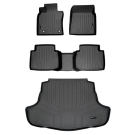 SMARTLINER Custom Fit Floor Mats 2 Rows and Cargo Liner Set Black Compatible With 2018-2024 Toyota Camry Standard Models Only (SA0330/B0330/D0330)